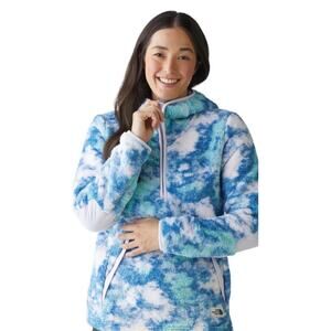 The North Face Fleece Hoodie Women XS 1/4 Zip Campshire Tie-dye Sherpa Deep Pile